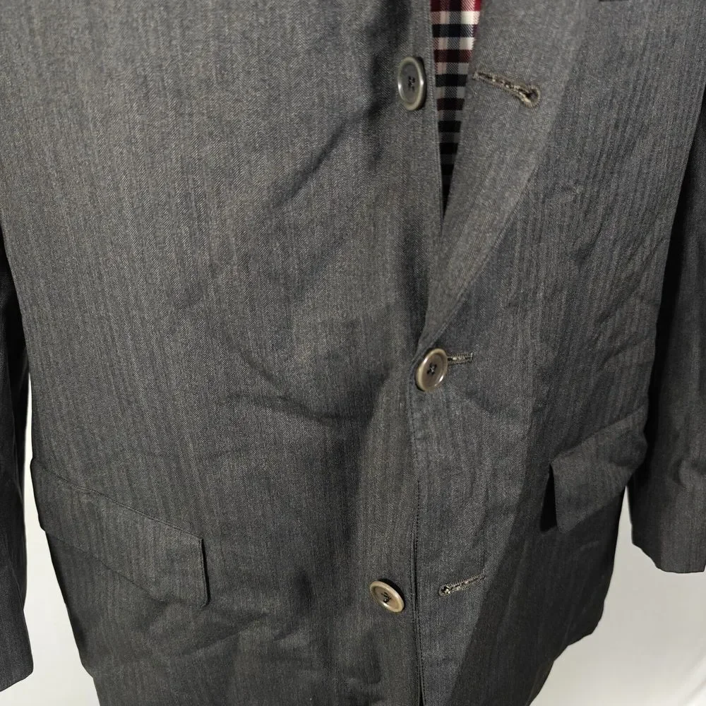 Brooks Brothers‎ Golden Fleece Men's Sport Coat Two Button Gray Herringbone 48R
